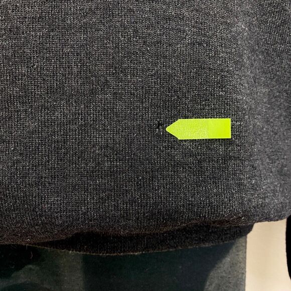 Carnoustie Dark Gray Black Wool Blend Pullover Sweater Lg Long Sleeves 1/4 Zip - Picture 7 of 16